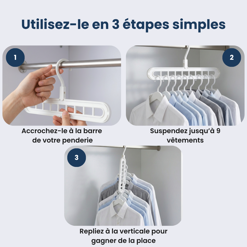 Hangerise™ — Pack de 3 cintres